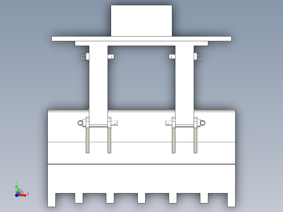 叉车铲斗组件前视图