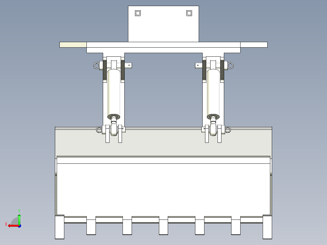 叉车铲斗组件后视图