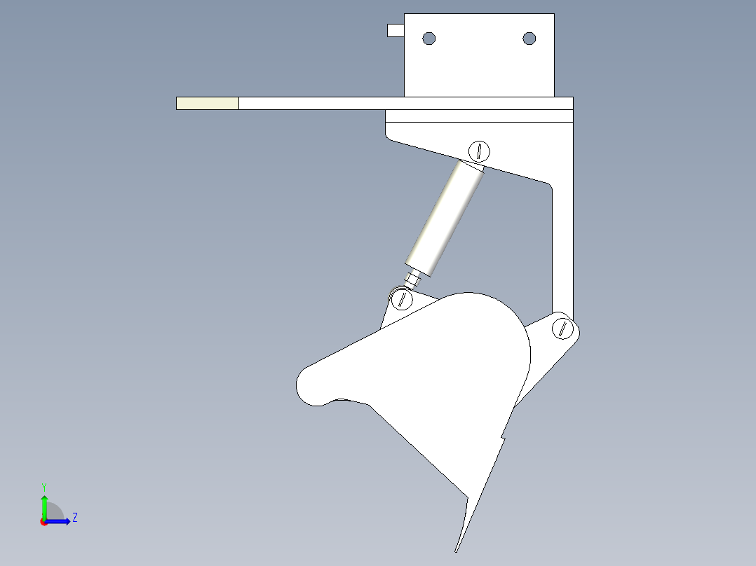 叉车铲斗组件左视图