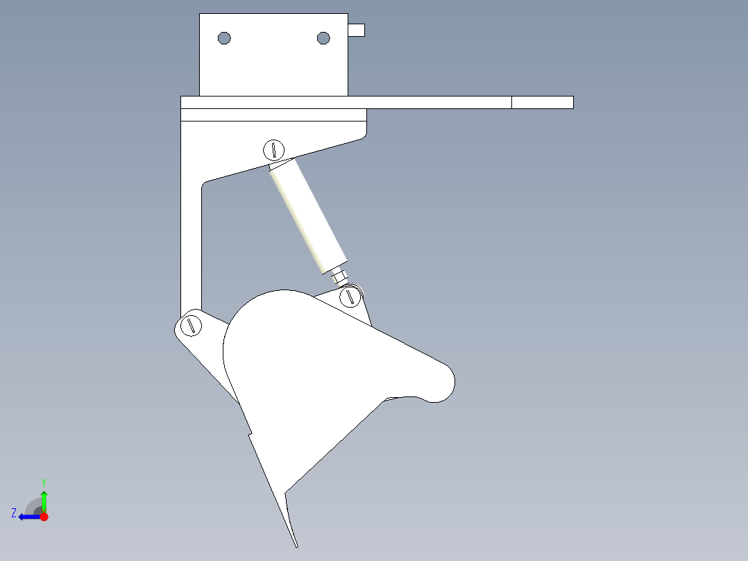 叉车铲斗组件右视图
