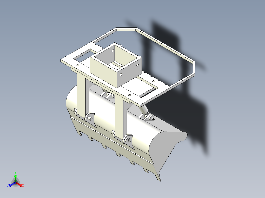 叉车铲斗组件正等轴测图