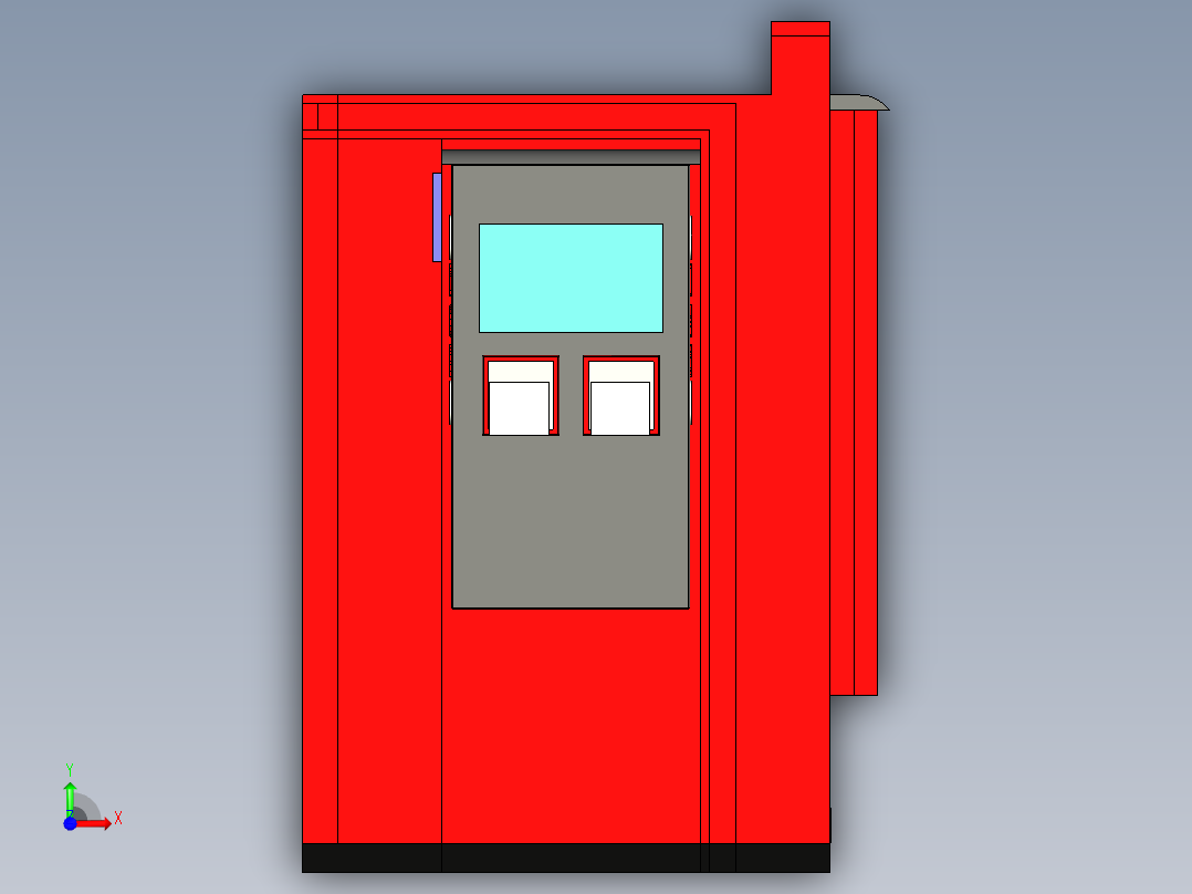 新型报刊亭+应急箱 3D模型前视图