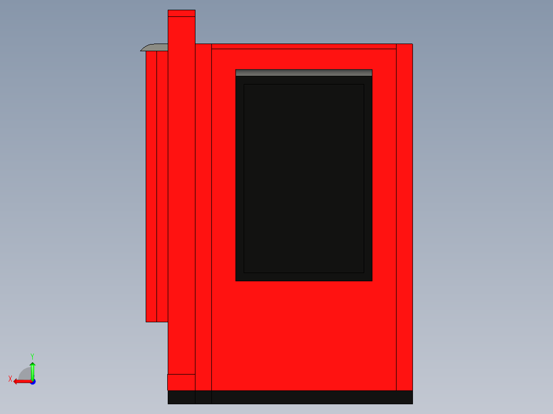 新型报刊亭+应急箱 3D模型后视图