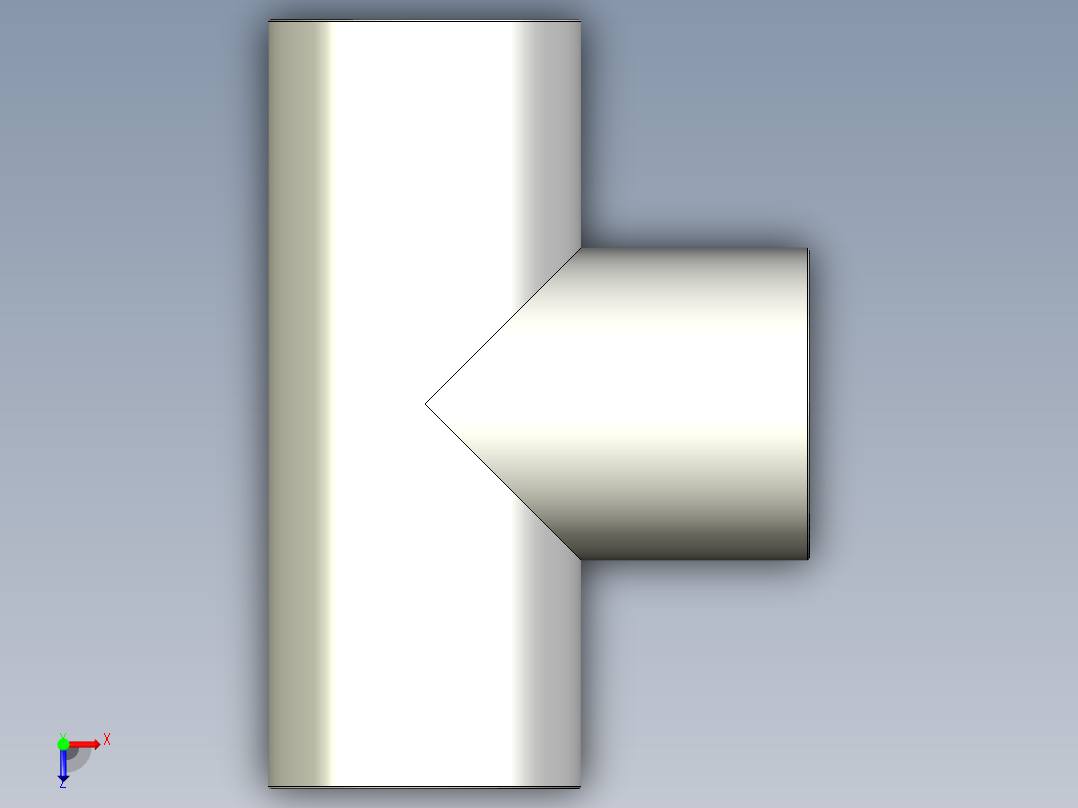 B3004473-三通管件俯视图