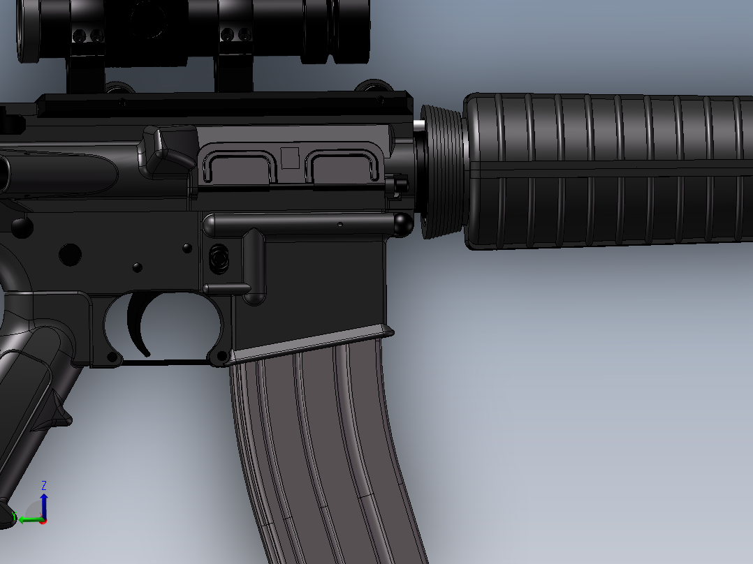 手枪左轮冲锋枪老式狙击步枪设计3D图纸m-4-a1-1 2 IGS SW INV UG X_T