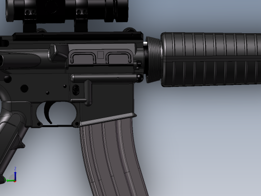 手枪左轮冲锋枪老式狙击步枪设计3D图纸m-4-a1-1 2 IGS SW INV UG X_T