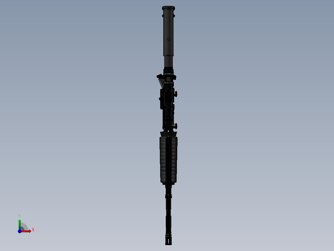 手枪左轮冲锋枪老式狙击步枪设计3D图纸m-4-a1-1 2 IGS SW INV UG X_T前视图