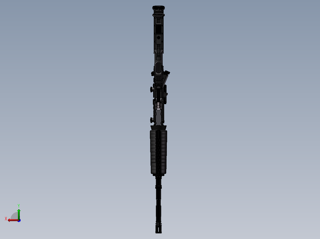 手枪左轮冲锋枪老式狙击步枪设计3D图纸m-4-a1-1 2 IGS SW INV UG X_T后视图