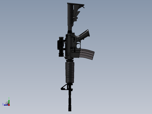 手枪左轮冲锋枪老式狙击步枪设计3D图纸m-4-a1-1 2 IGS SW INV UG X_T右视缩略图