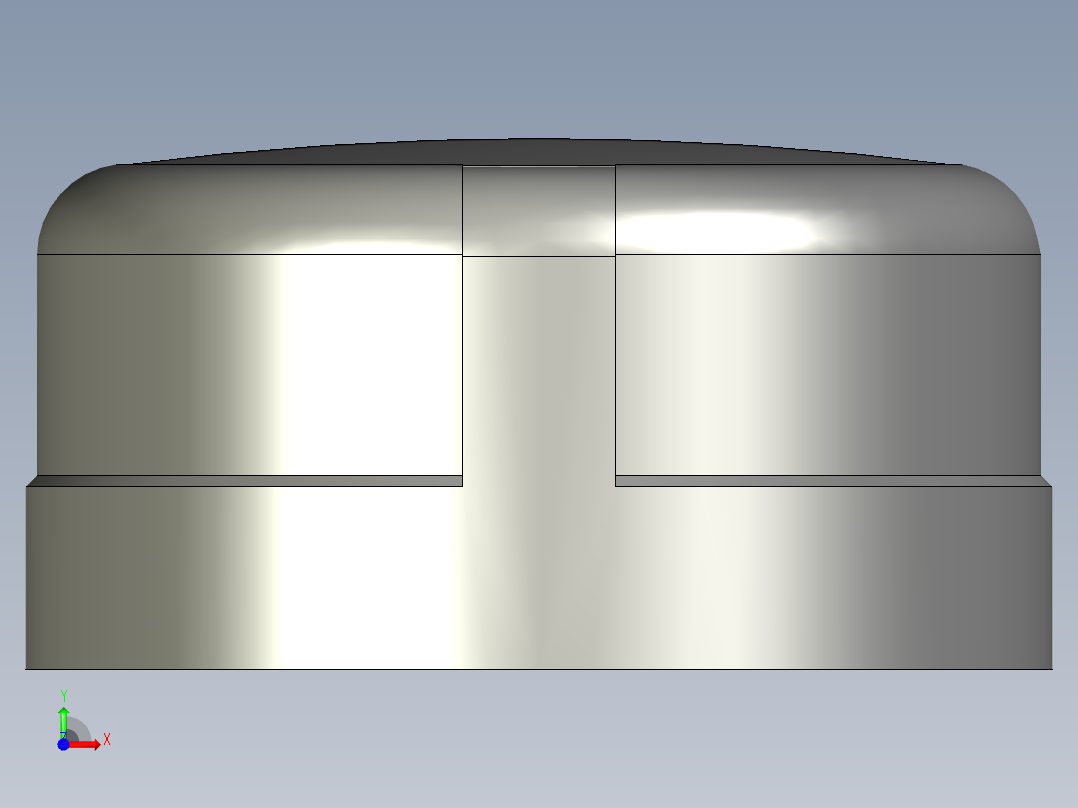 螺纹管圆管帽 DN50前视图