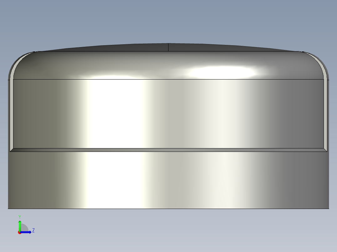 螺纹管圆管帽 DN50左视图