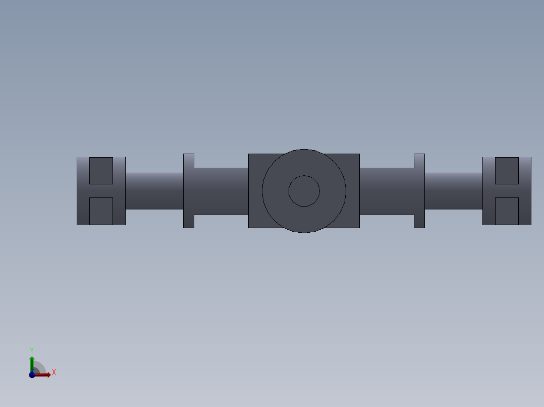 逆向工程 T 型柱塞前视图
