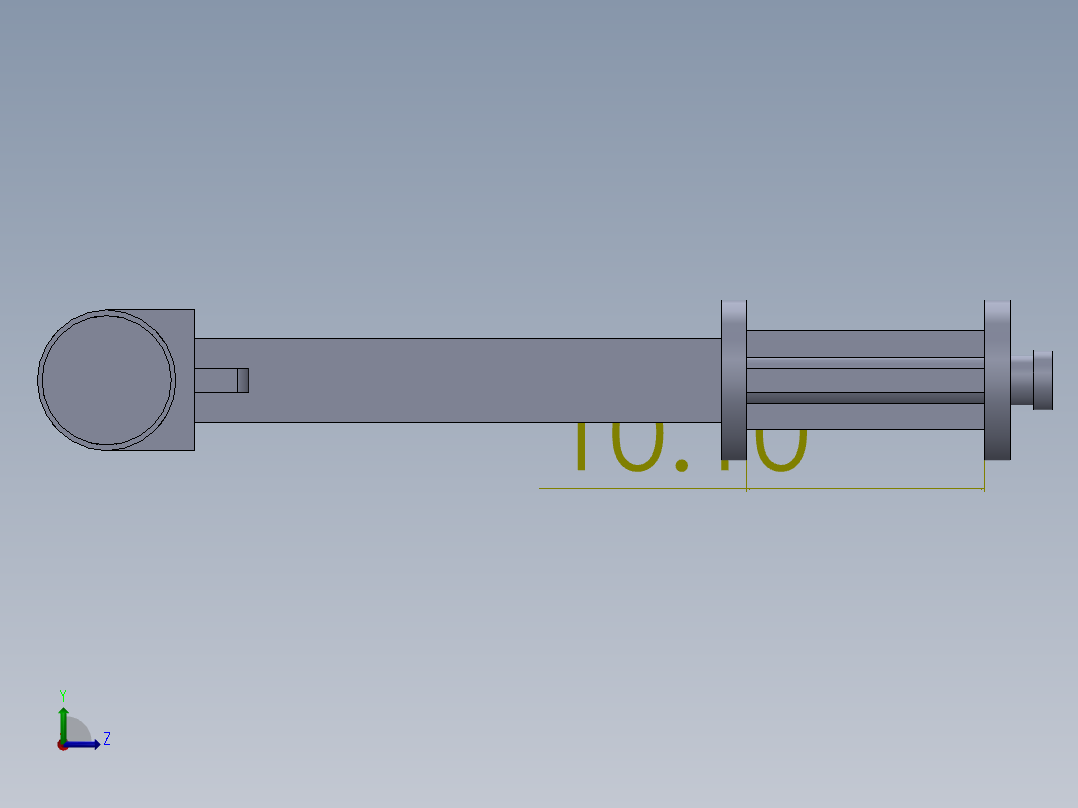 逆向工程 T 型柱塞左视图