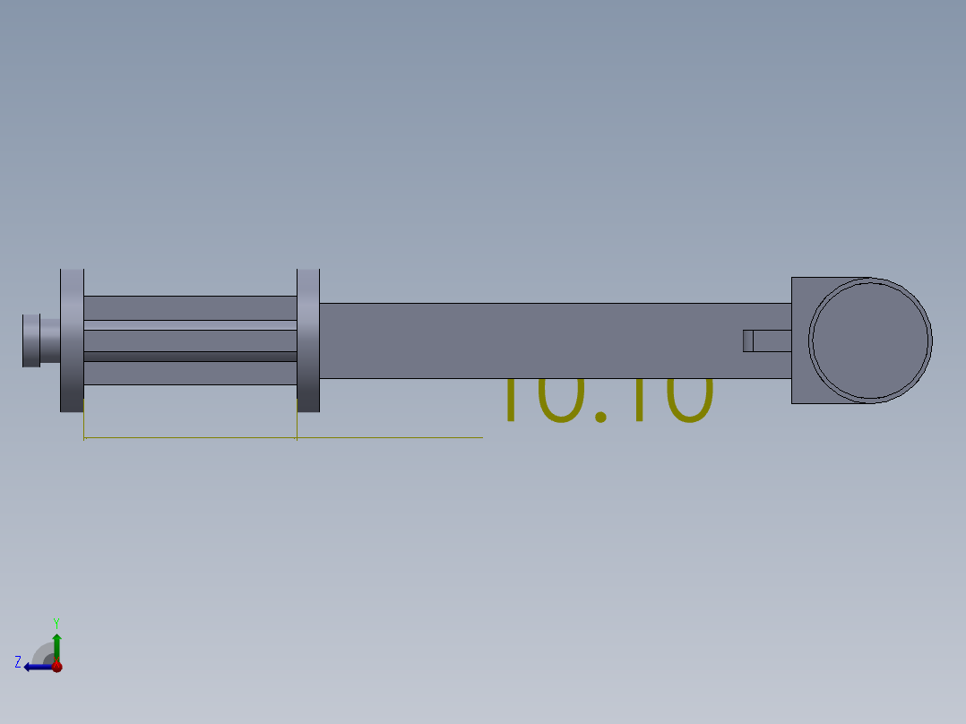 逆向工程 T 型柱塞右视图