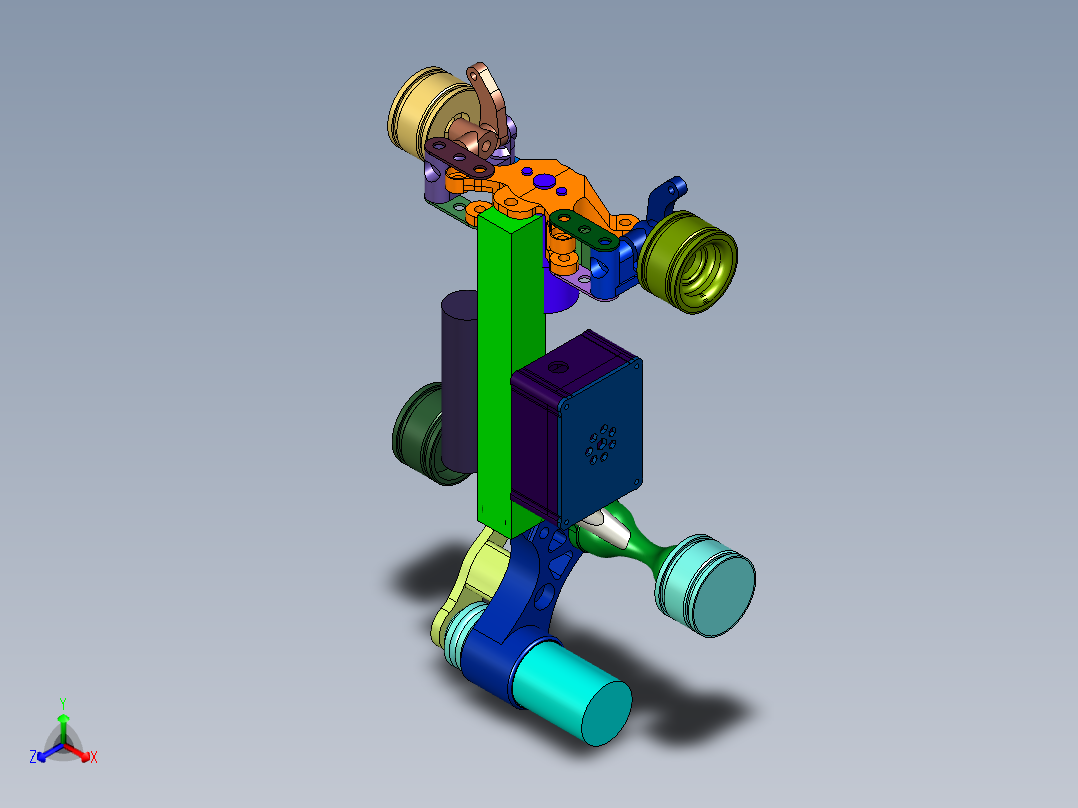 地铁隧道移动拍摄小车正等轴测图