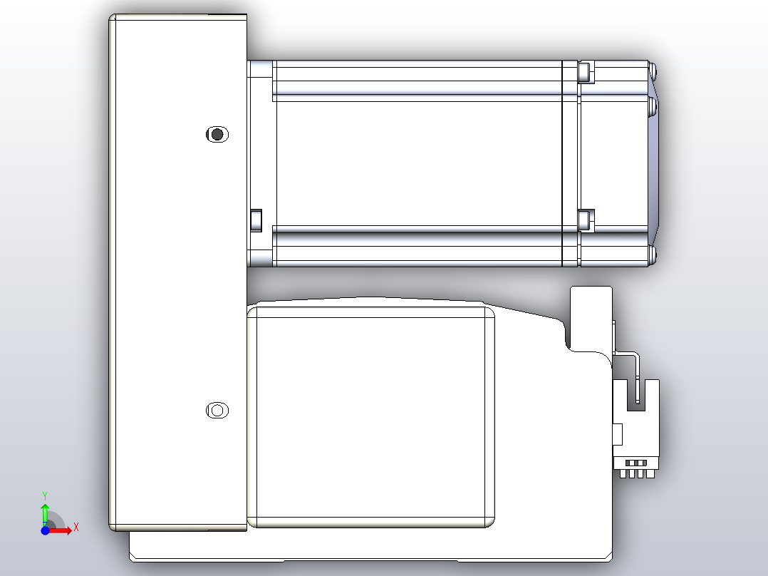 皮带直线轴半封闭可选导轨TPA-HNB-140D-120-L2000-LU-Y-P40-N3前视图