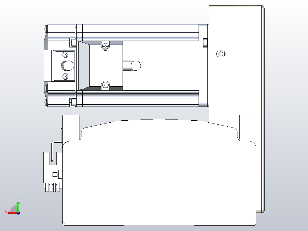 皮带直线轴半封闭可选导轨TPA-HNB-140D-120-L2000-LU-Y-P40-N3后视图