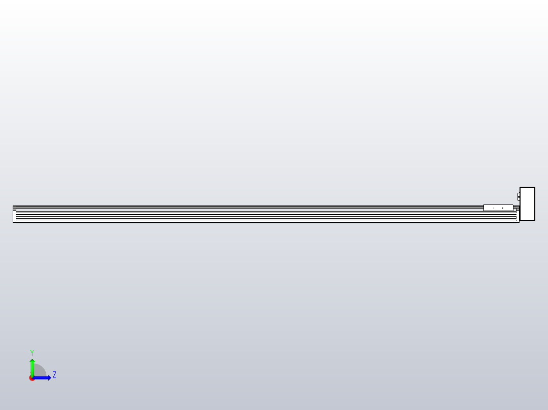 皮带直线轴半封闭可选导轨TPA-HNB-140D-120-L2000-LU-Y-P40-N3左视图