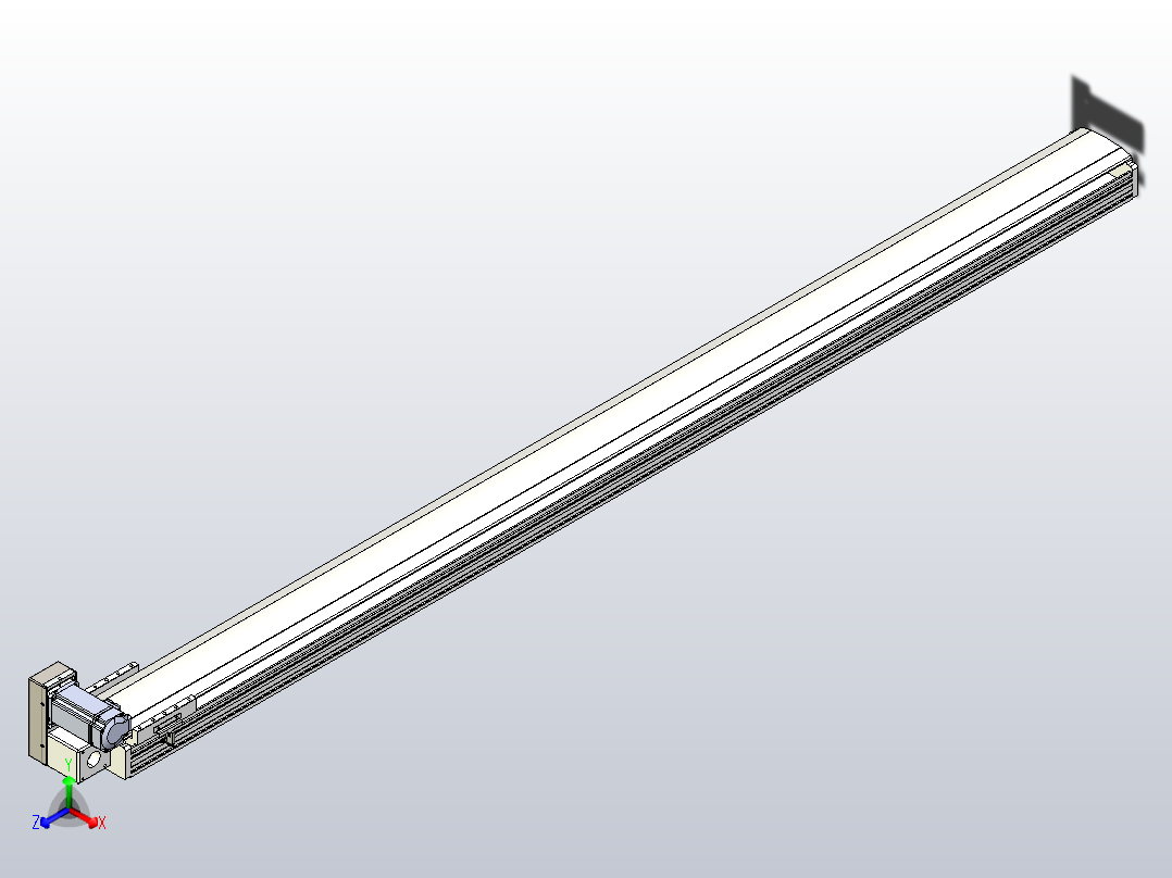 皮带直线轴半封闭可选导轨TPA-HNB-140D-120-L2000-LU-Y-P40-N3正等轴测图