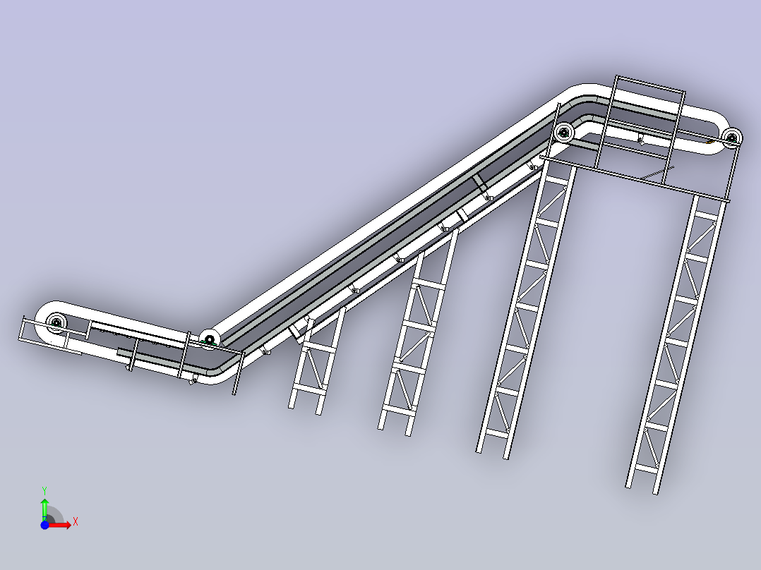大倾角波状挡边带式输送机前视图