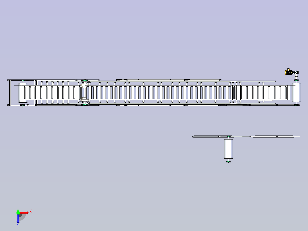 大倾角波状挡边带式输送机俯视图