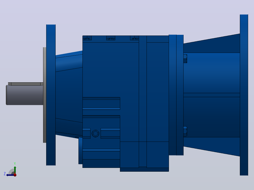 RF17ZP斜齿轮减速机RF17-5.76-M1-P71-Φ140右视图