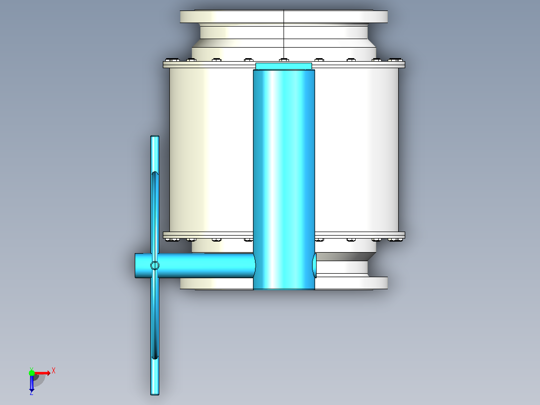固定式铸钢球阀(蜗轮蜗杆)[PN1.6-DN450]俯视图