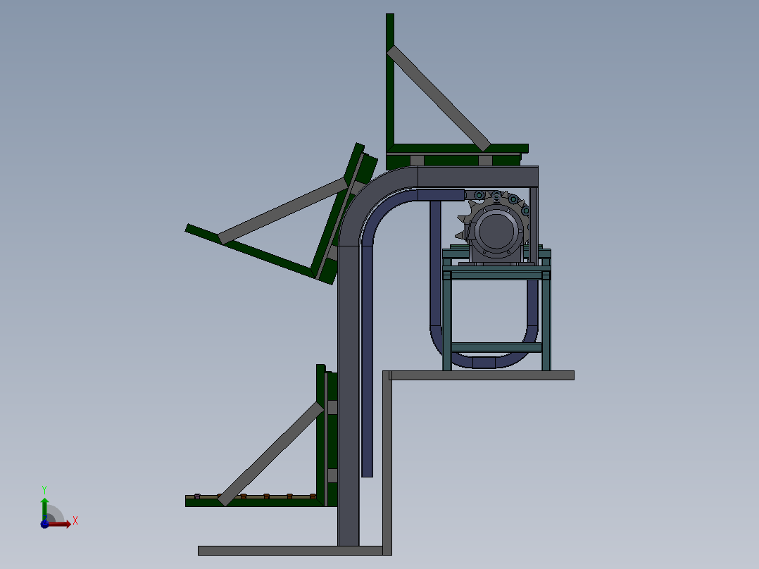 翻斗式往复升降机构sw20可编辑前视图