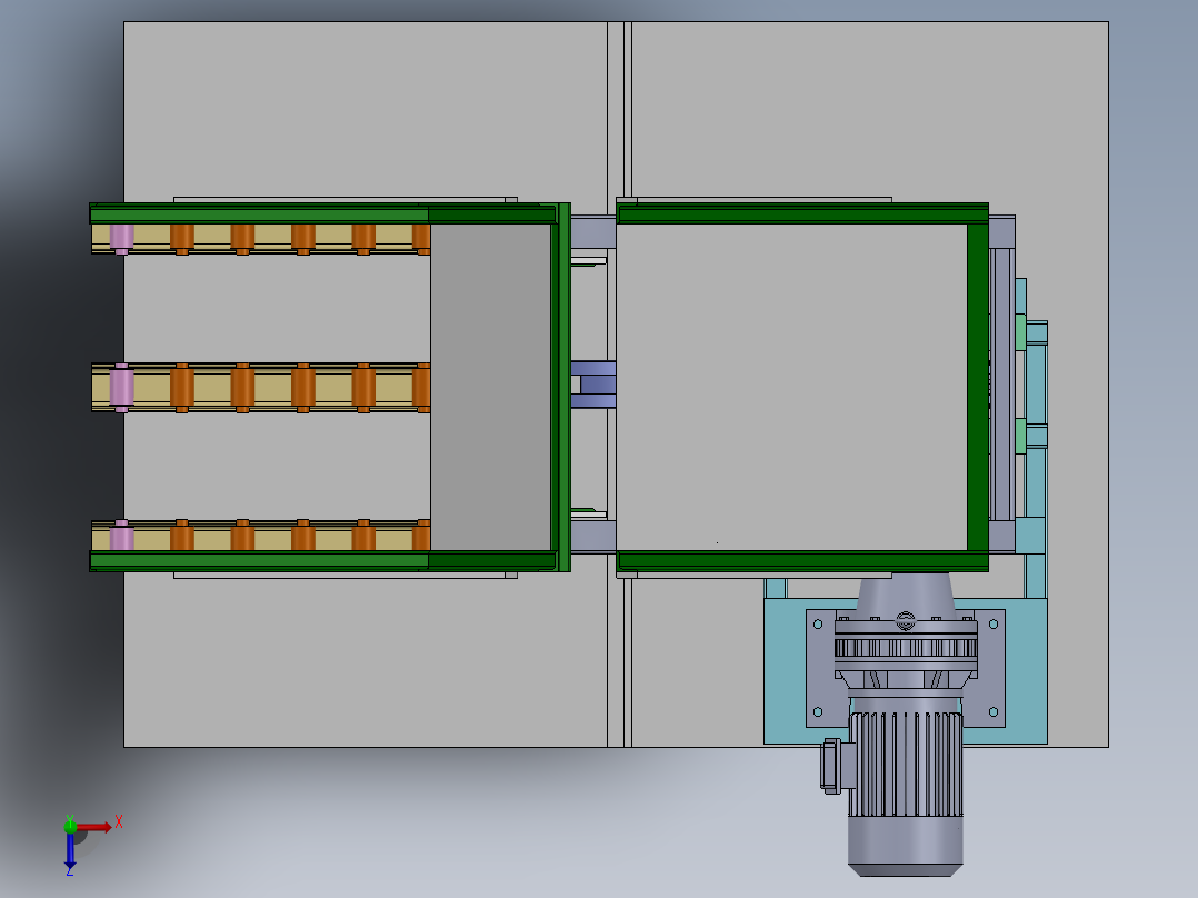 翻斗式往复升降机构sw20可编辑俯视图