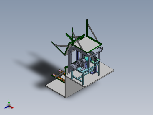 翻斗式往复升降机构sw20可编辑正等轴测缩略图