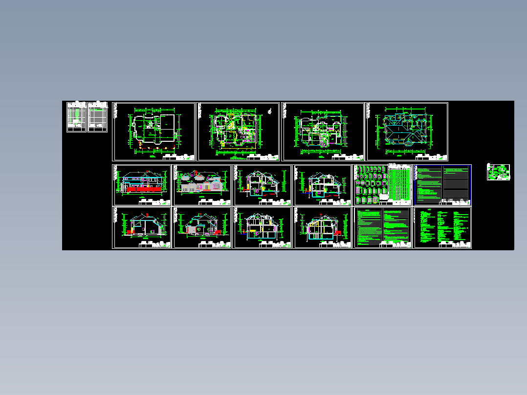 上海地区北美风格二层轻型木结构别墅房屋建筑施工CAD图纸图纸