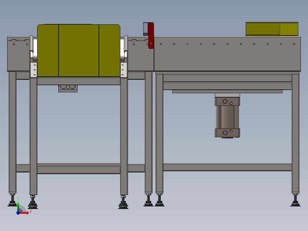 在线称重剔除机前视图