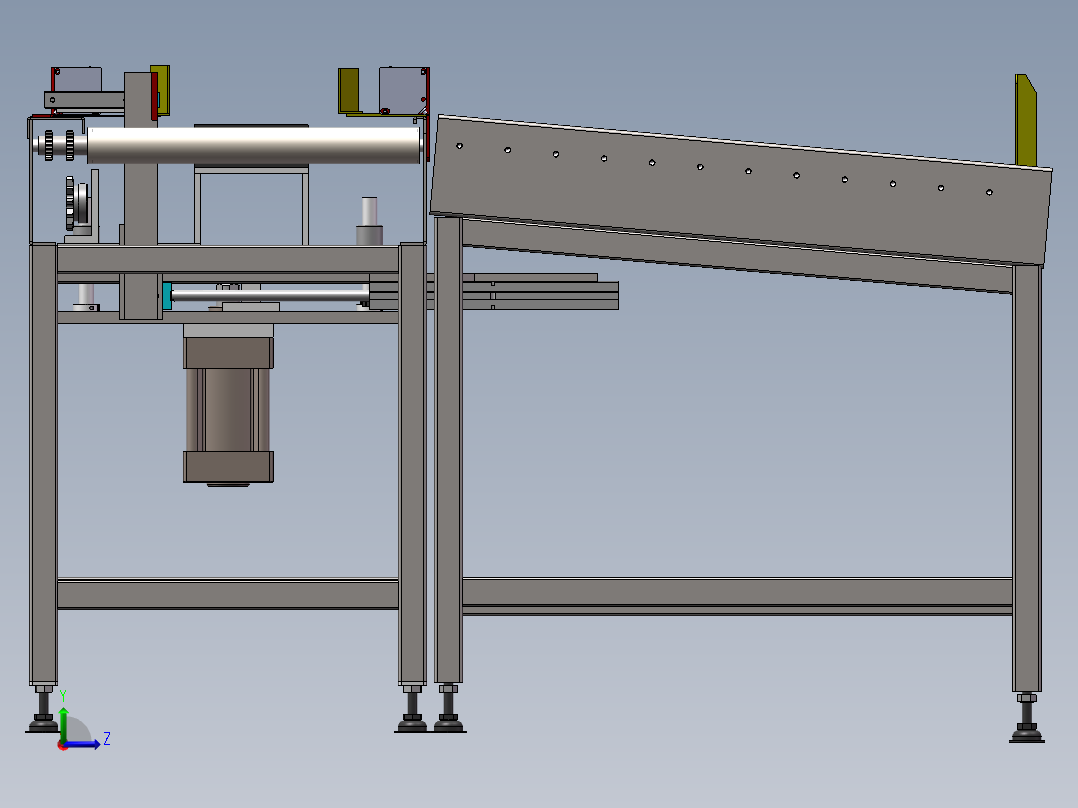 在线称重剔除机左视图
