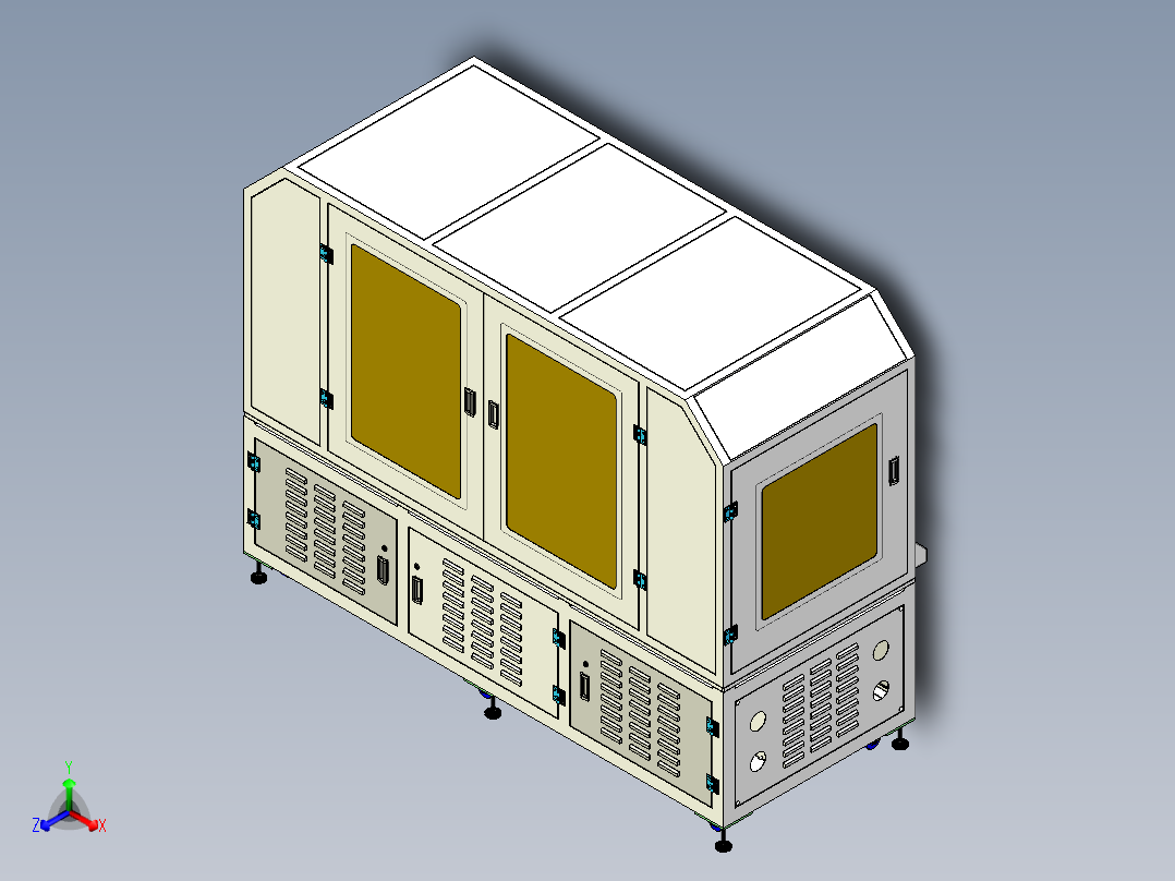手机内部结构焊接机正等轴测图