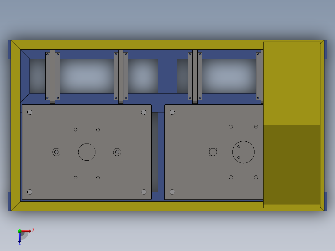 组装设备模型俯视图