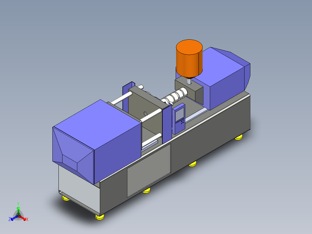 注塑机正等轴测图