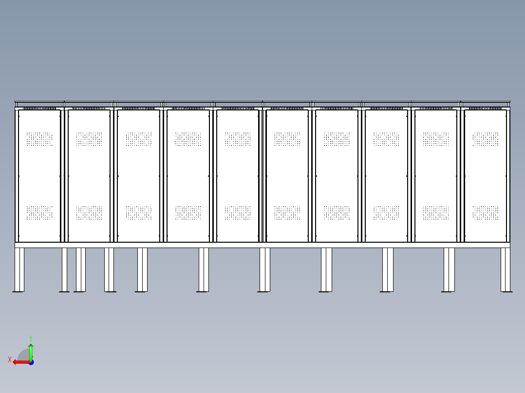电池存放柜后视图