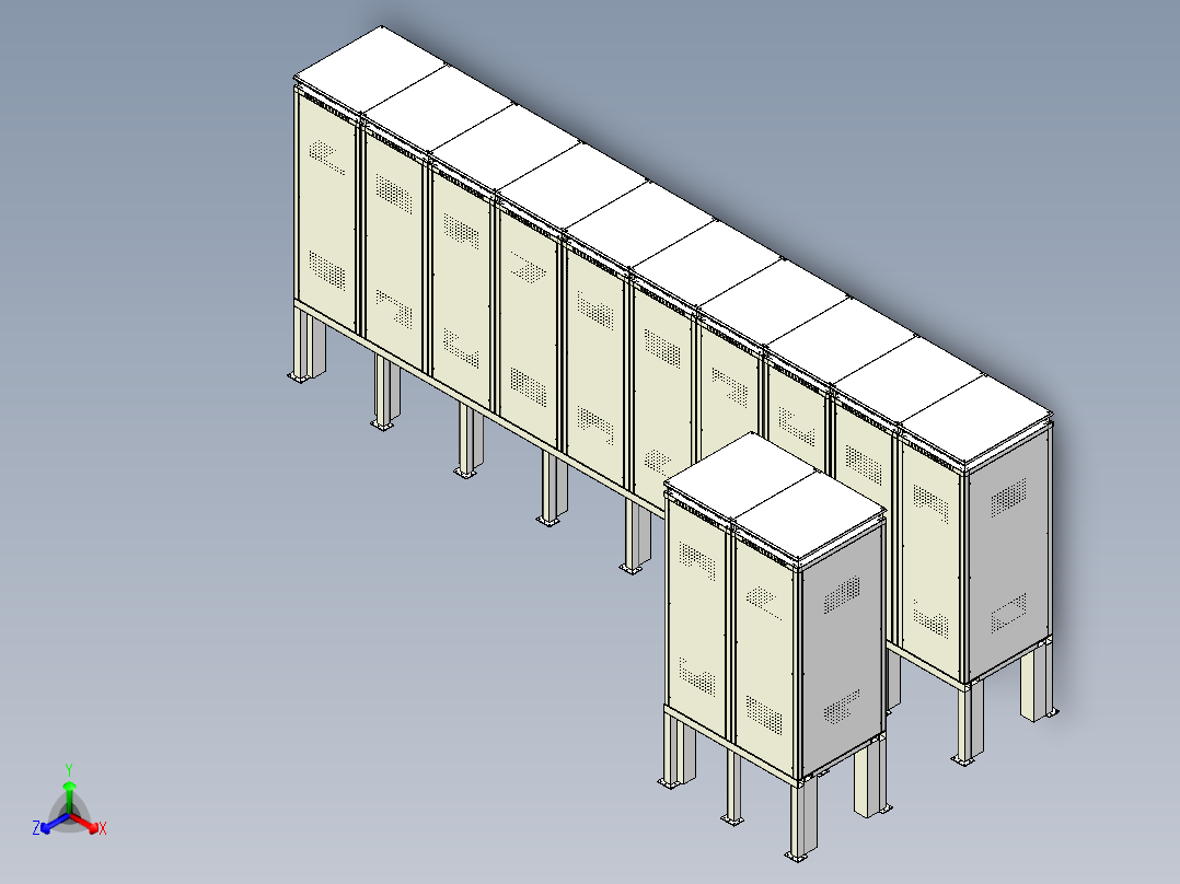 电池存放柜正等轴测图
