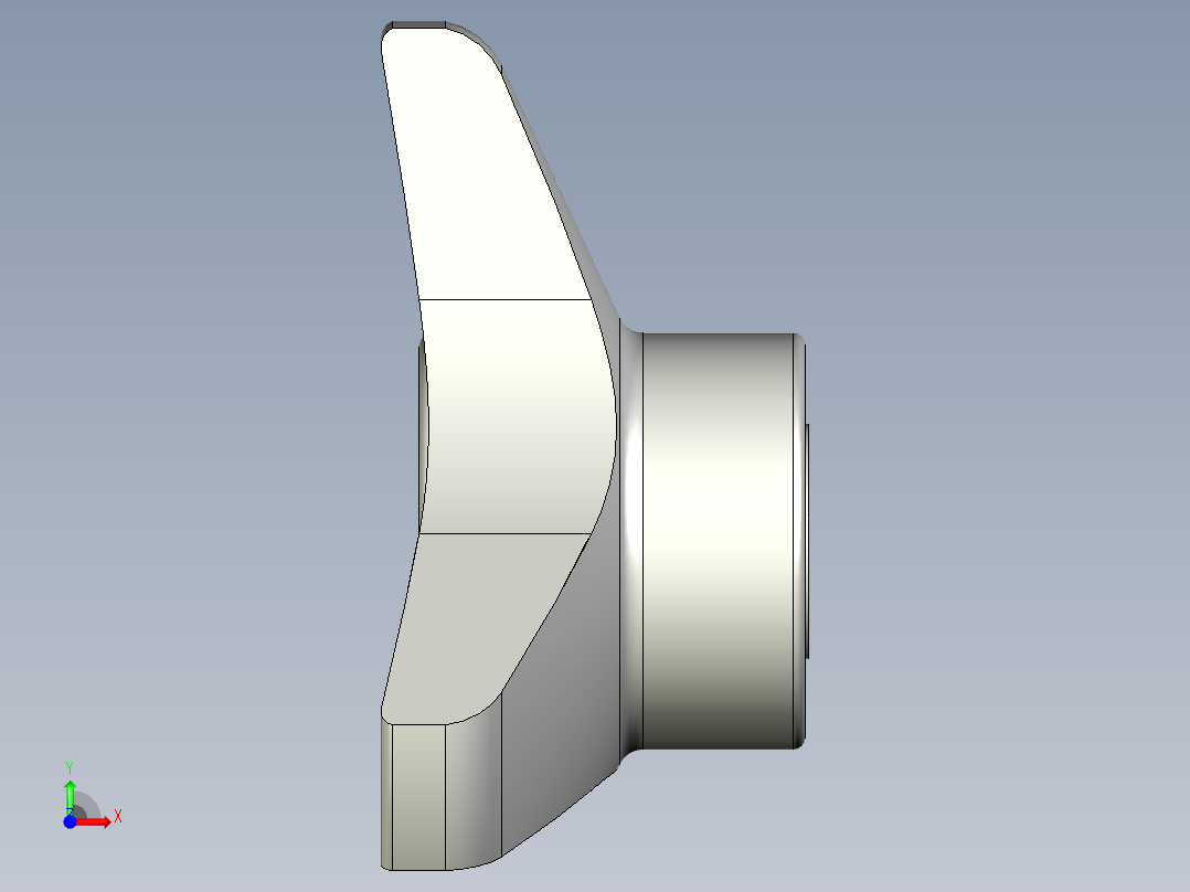 ''三瓣型把手VB.639FP-3D多系列多零件图纸模型前视图