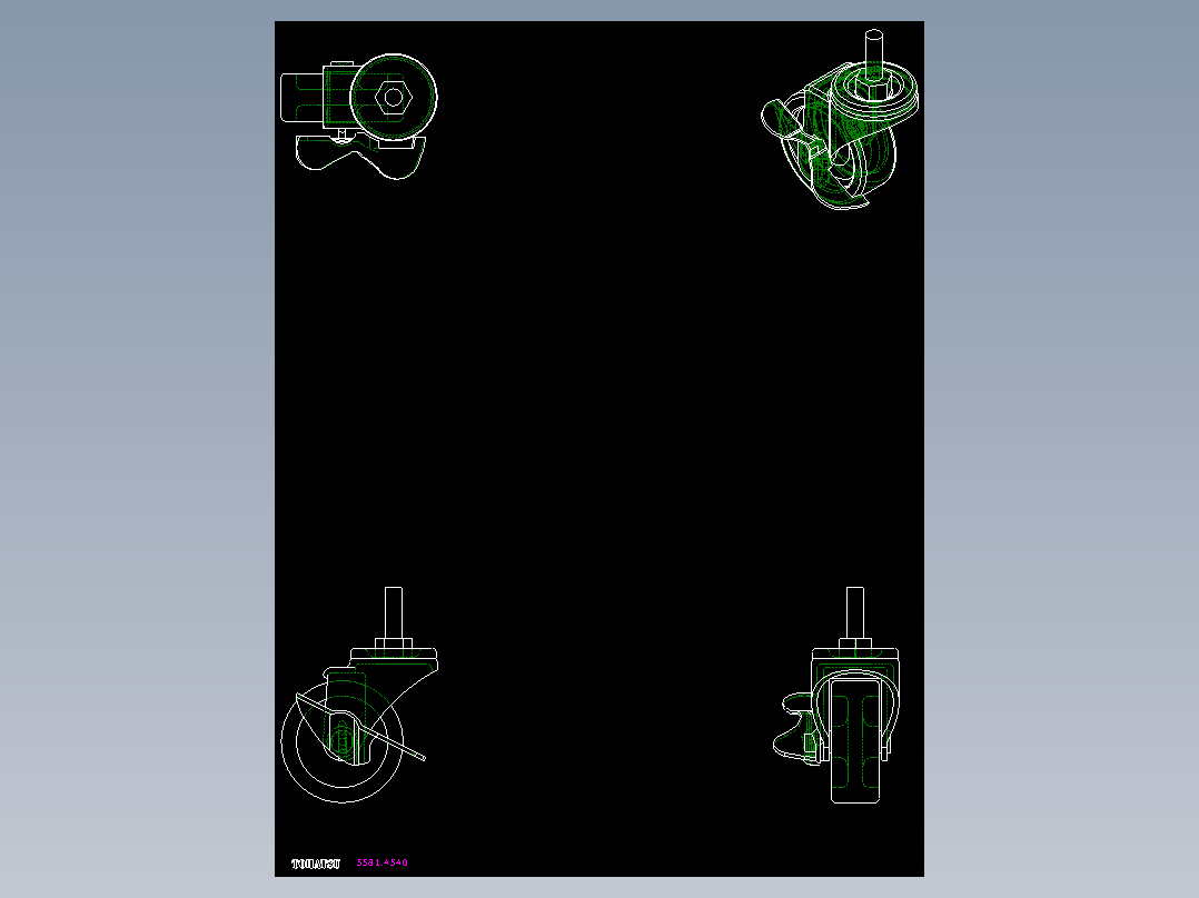 輕荷重腳輪(400N)5581-2D多系列多零件图纸模型