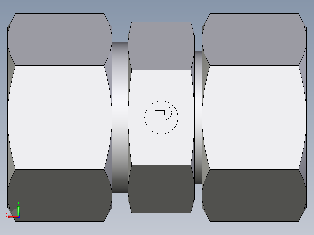 卡套式工业通用硬管接头EO_Distance_piece_adapter_DA30ZS71后视图