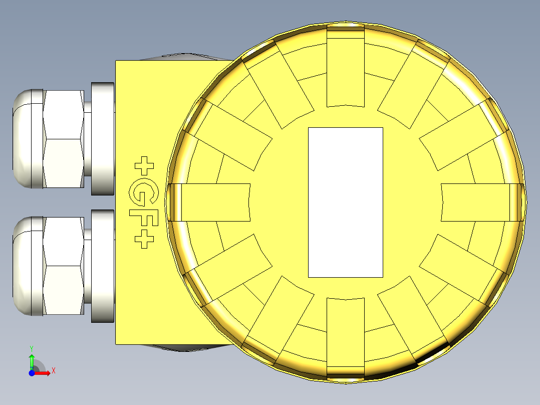 超声波设备MULTIPROBE-ENCLOSURE-4-PROBES+REFERENCE-PROBE-PBT-ENCLOSURE-1.5in-BSP-THREAD前视图