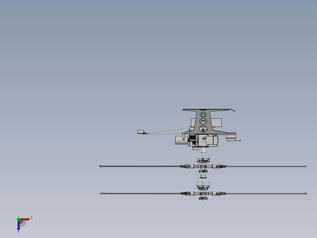遥控直升机DIY 共轴反桨直升机 机械设计参考资料 图纸 三维模型helibaby俯视图