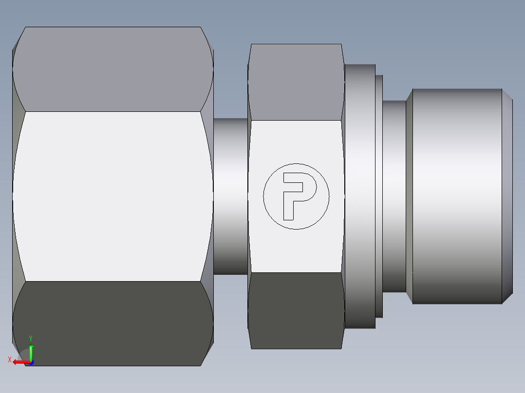 卡套式工业通用硬管接头EO_Standpipe_connector_EVGE16SMEDCF后视图