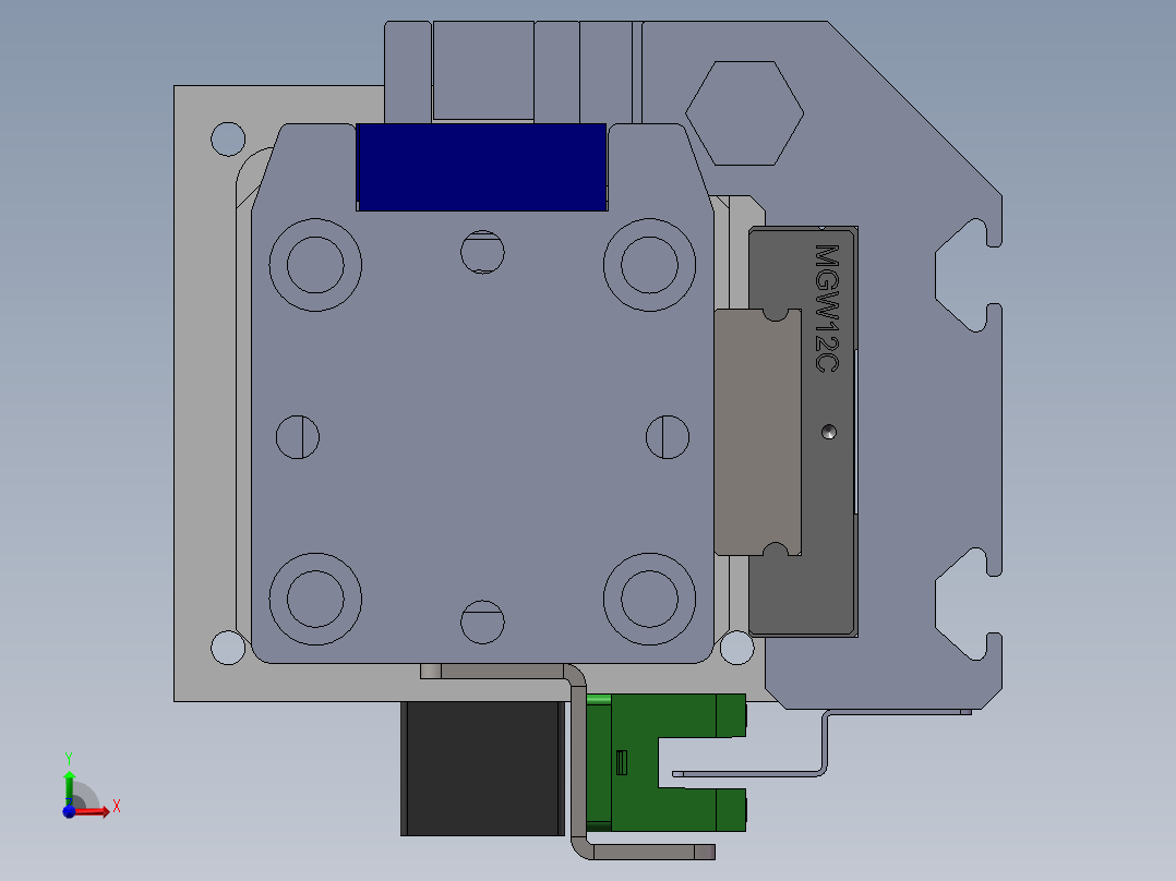 电动滑台模组SRW45直连模型前视图