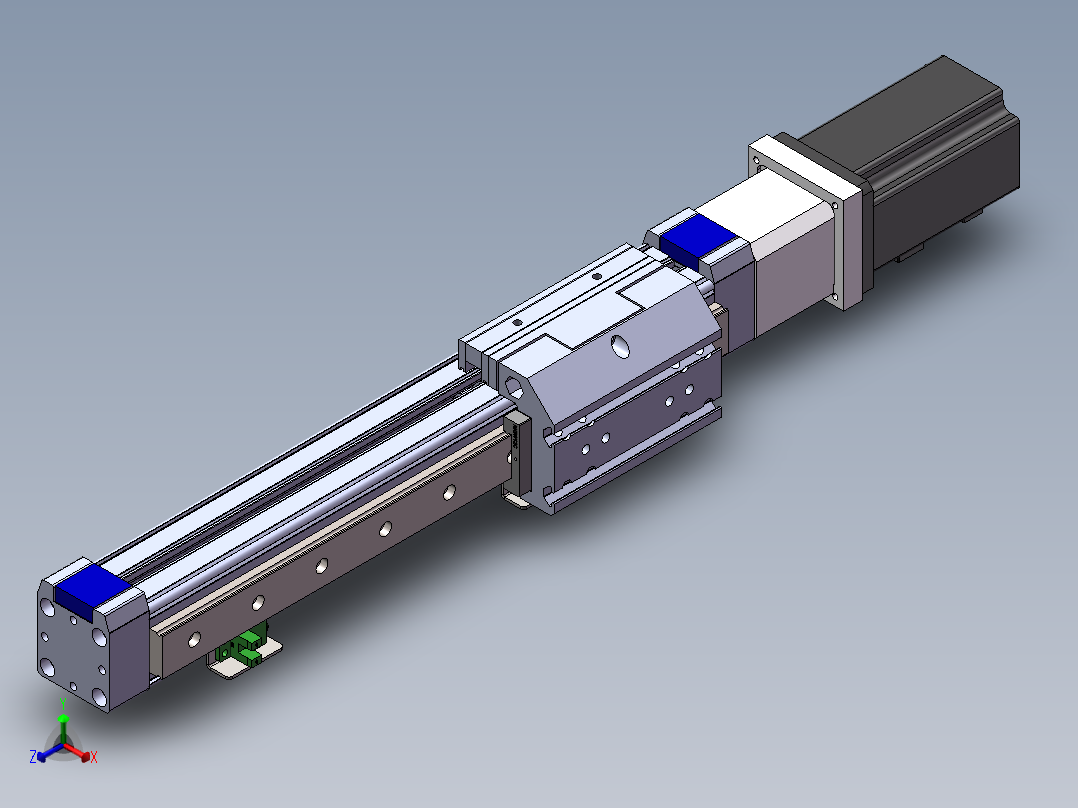 电动滑台模组SRW45直连模型正等轴测图