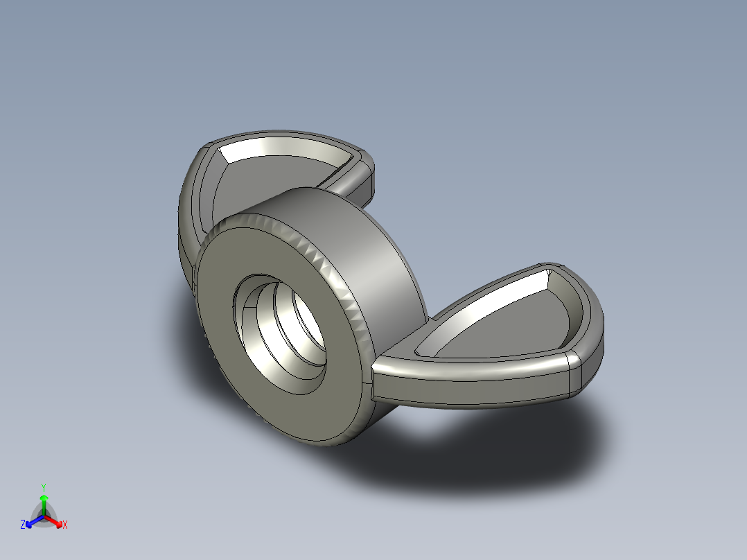 WING NUT 0.25in-20 Thread size 31-64in Base Diameter.STEP主视图