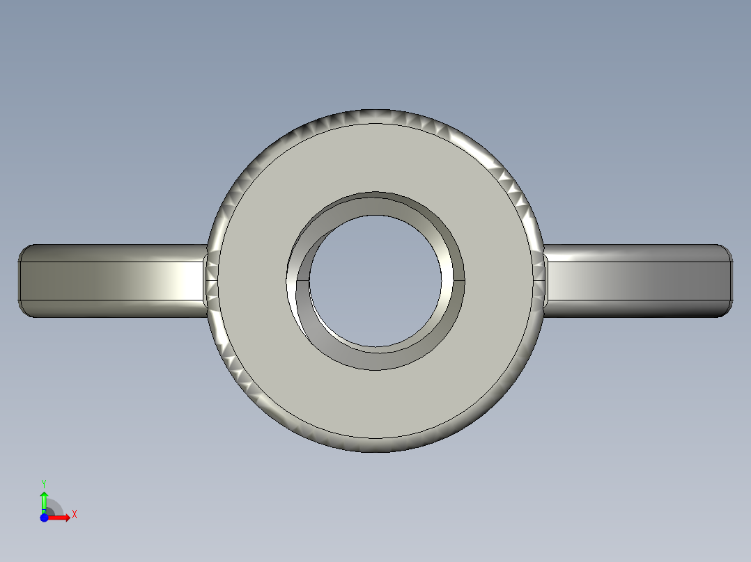 WING NUT 0.25in-20 Thread size 31-64in Base Diameter.STEP前视图