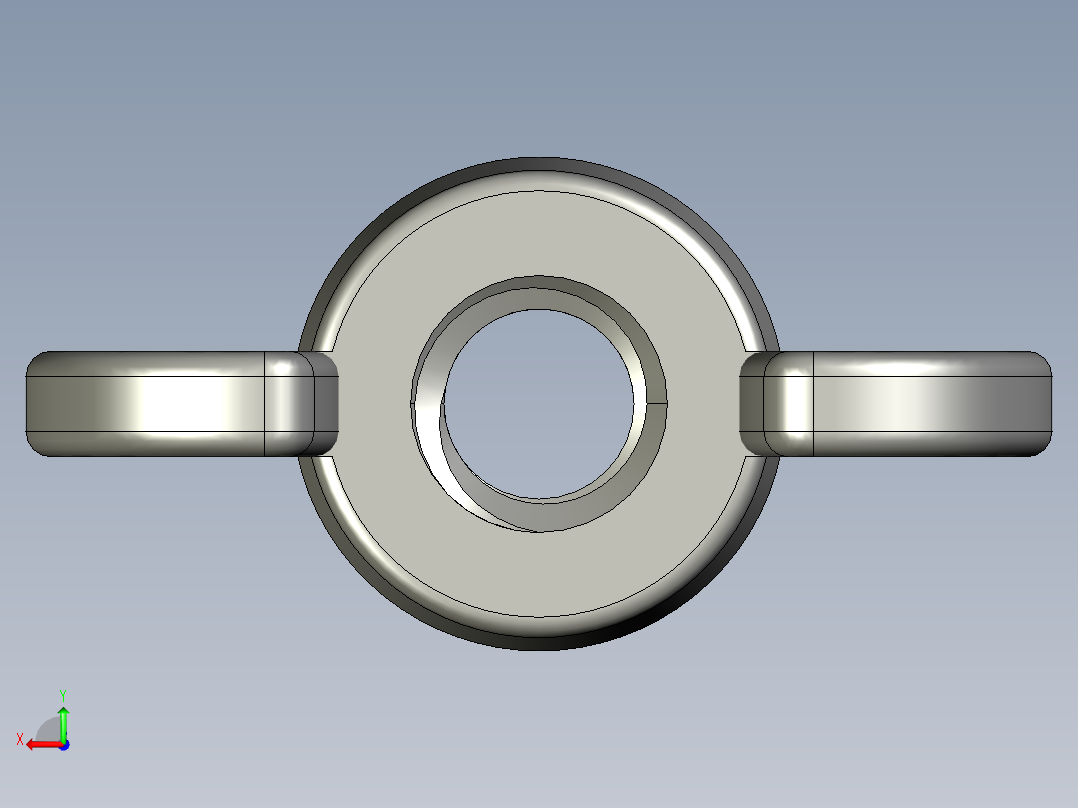 WING NUT 0.25in-20 Thread size 31-64in Base Diameter.STEP后视图