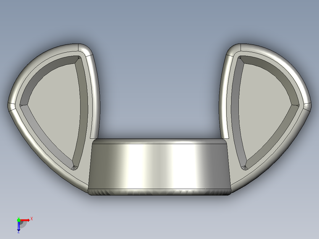 WING NUT 0.25in-20 Thread size 31-64in Base Diameter.STEP俯视图